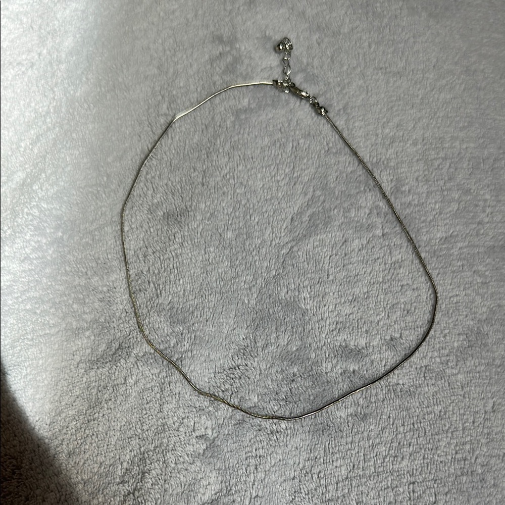 Simple Silver Necklace 16”-18”